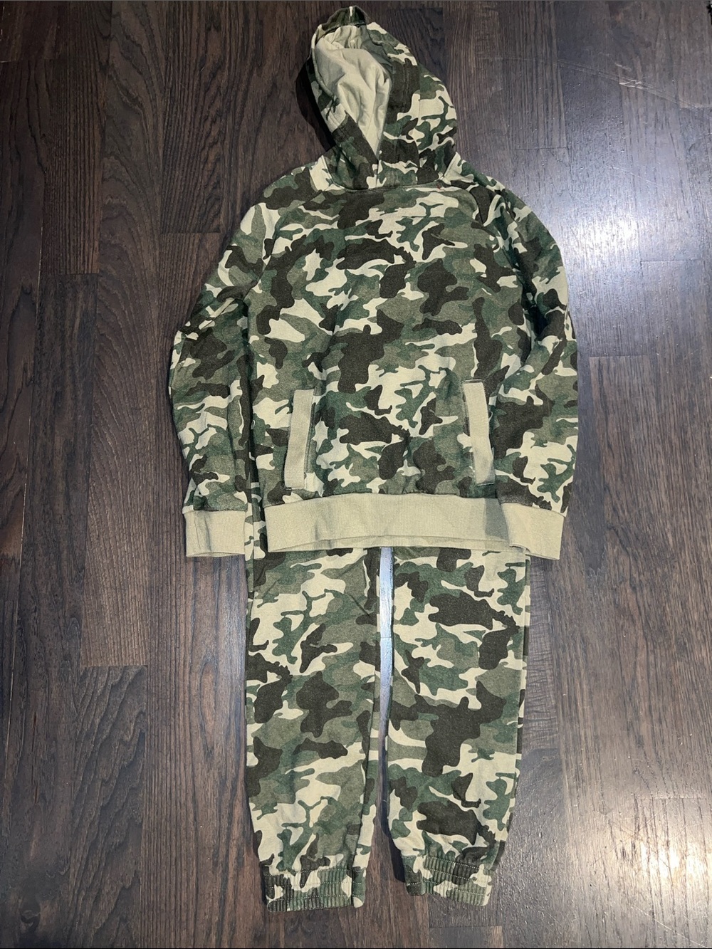Boys Class Club Size 10/12  Camo Jogger Sweatpants - Green, Tan